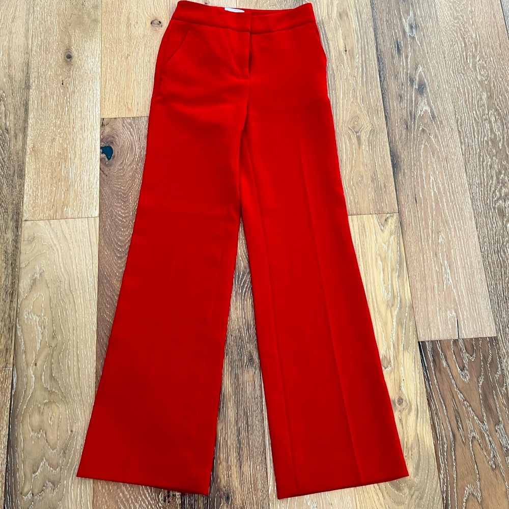 Red Wide Leg Dress Pants